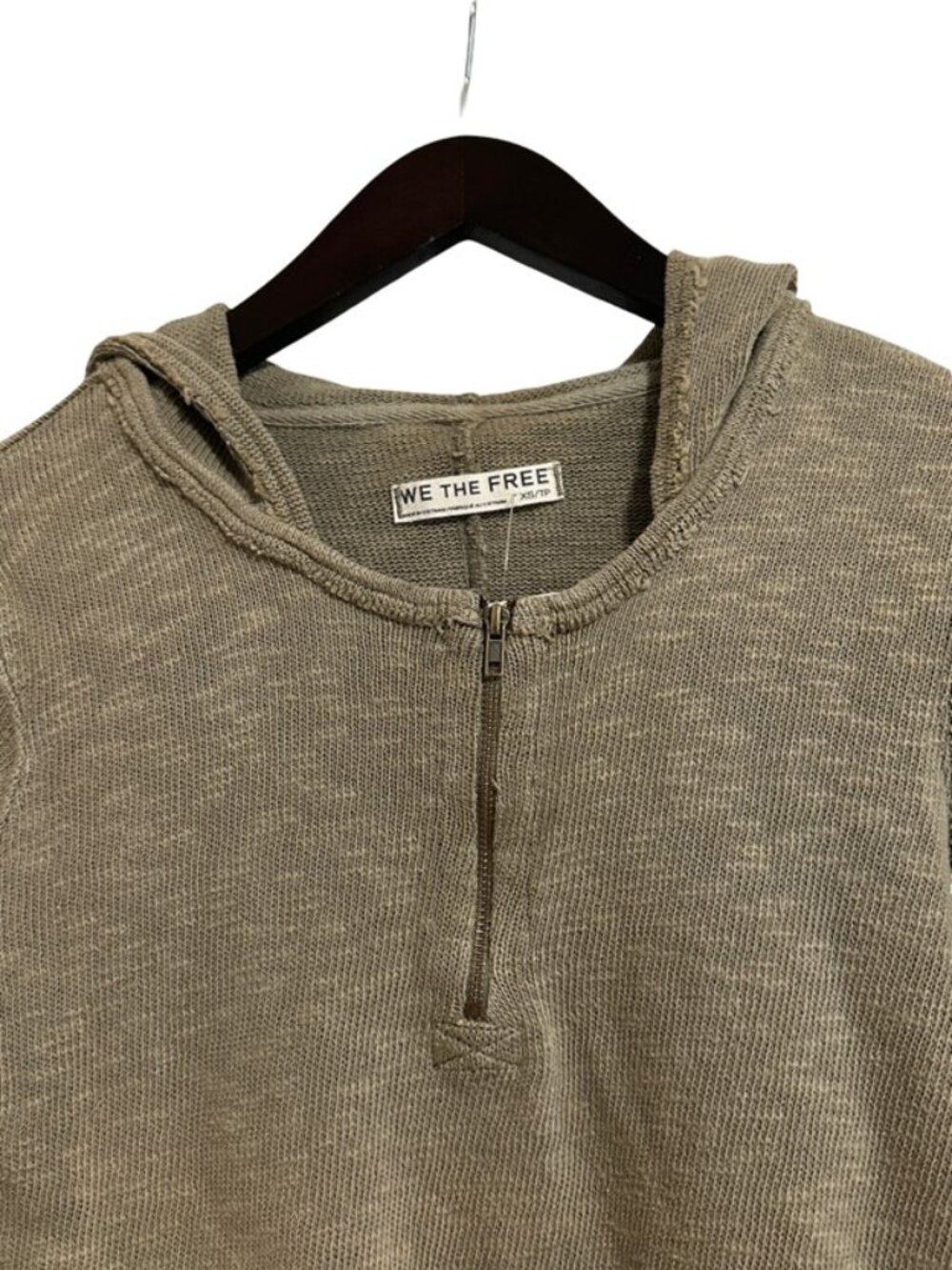 NWT Free People We the Free Speed Drive Hooded Long Sleeve in Caiman Olive - XS - Picture 7 of 9